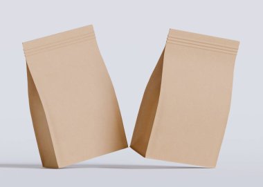 Model koleksiyonu için Kese Paketi Gri bg üzerinde beyaz renk 3B Renk Çizim illüstrasyonuName