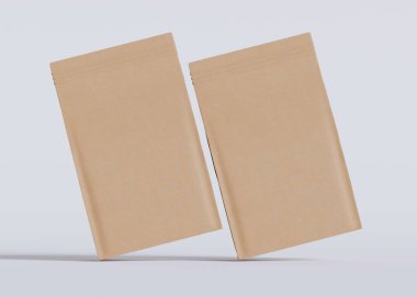 Model koleksiyonu için Kese Paketi Gri bg üzerinde beyaz renk 3B Renk Çizim illüstrasyonuName