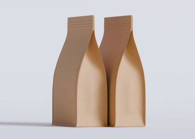 Model koleksiyonu için Kese Paketi Gri bg üzerinde beyaz renk 3B Renk Çizim illüstrasyonuName