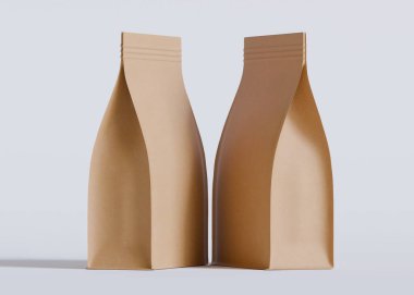 Model koleksiyonu için Kese Paketi Gri bg üzerinde beyaz renk 3B Renk Çizim illüstrasyonuName