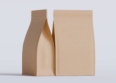 Model koleksiyonu için Kese Paketi Gri bg üzerinde beyaz renk 3B Renk Çizim illüstrasyonuName