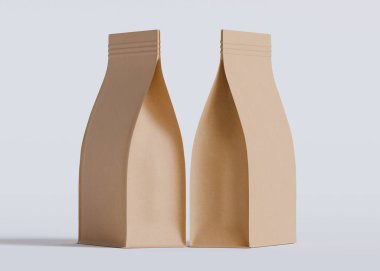 Model koleksiyonu için Kese Paketi Gri bg üzerinde beyaz renk 3B Renk Çizim illüstrasyonuName