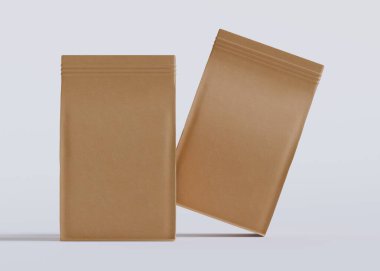 Model koleksiyonu için Kese Paketi Gri bg üzerinde beyaz renk 3B Renk Çizim illüstrasyonuName