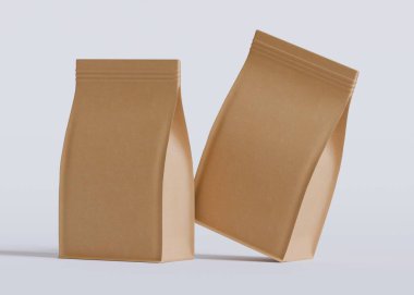 Model koleksiyonu için Kese Paketi Gri bg üzerinde beyaz renk 3B Renk Çizim illüstrasyonuName