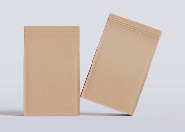 Model koleksiyonu için Kese Paketi Gri bg üzerinde beyaz renk 3B Renk Çizim illüstrasyonuName