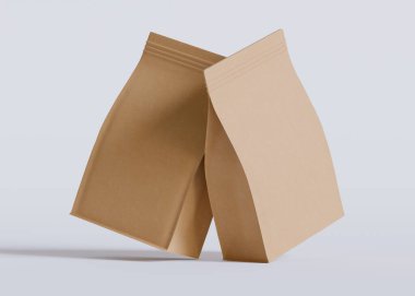 Model koleksiyonu için Kese Paketi Gri bg üzerinde beyaz renk 3B Renk Çizim illüstrasyonuName