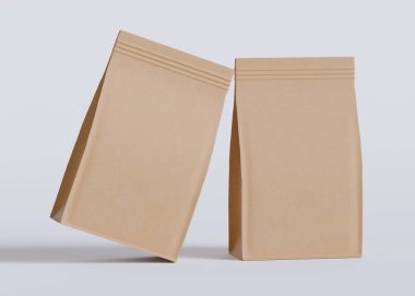 Model koleksiyonu için Kese Paketi Gri bg üzerinde beyaz renk 3B Renk Çizim illüstrasyonuName