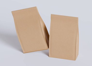 Model koleksiyonu için Kese Paketi Gri bg üzerinde beyaz renk 3B Renk Çizim illüstrasyonuName