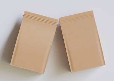 Model koleksiyonu için Kese Paketi Gri bg üzerinde beyaz renk 3B Renk Çizim illüstrasyonuName