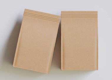 Model koleksiyonu için Kese Paketi Gri bg üzerinde beyaz renk 3B Renk Çizim illüstrasyonuName