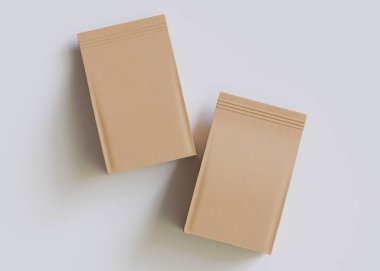 Model koleksiyonu için Kese Paketi Gri bg üzerinde beyaz renk 3B Renk Çizim illüstrasyonuName