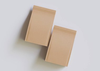 Model koleksiyonu için Kese Paketi Gri bg üzerinde beyaz renk 3B Renk Çizim illüstrasyonuName