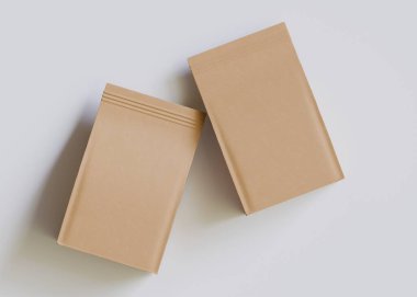 Model koleksiyonu için Kese Paketi Gri bg üzerinde beyaz renk 3B Renk Çizim illüstrasyonuName