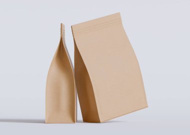 Model koleksiyonu için Kese Paketi Gri bg üzerinde beyaz renk 3B Renk Çizim illüstrasyonuName