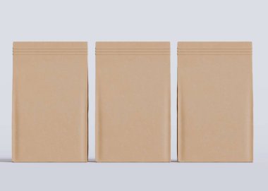 Model koleksiyonu için Kese Paketi Gri bg üzerinde beyaz renk 3B Renk Çizim illüstrasyonuName