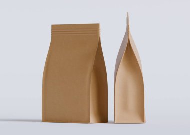 Model koleksiyonu için Kese Paketi Gri bg üzerinde beyaz renk 3B Renk Çizim illüstrasyonuName