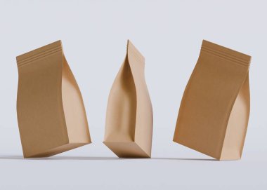 Model koleksiyonu için Kese Paketi Gri bg üzerinde beyaz renk 3B Renk Çizim illüstrasyonuName