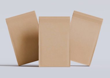 Model koleksiyonu için Kese Paketi Gri bg üzerinde beyaz renk 3B Renk Çizim illüstrasyonuName