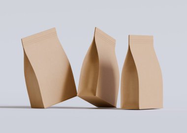 Model koleksiyonu için Kese Paketi Gri bg üzerinde beyaz renk 3B Renk Çizim illüstrasyonuName