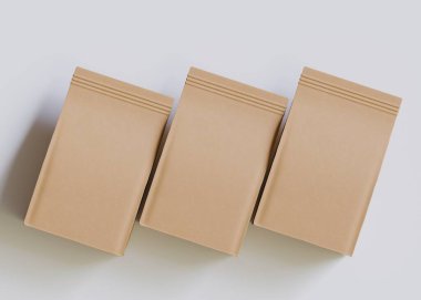 Model koleksiyonu için Kese Paketi Gri bg üzerinde beyaz renk 3B Renk Çizim illüstrasyonuName