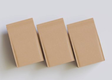 Model koleksiyonu için Kese Paketi Gri bg üzerinde beyaz renk 3B Renk Çizim illüstrasyonuName