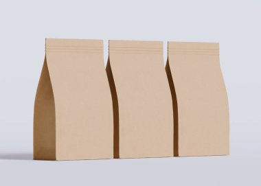 Model koleksiyonu için Kese Paketi Gri bg üzerinde beyaz renk 3B Renk Çizim illüstrasyonuName