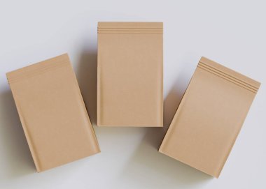 Model koleksiyonu için Kese Paketi Gri bg üzerinde beyaz renk 3B Renk Çizim illüstrasyonuName