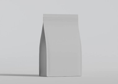 Model koleksiyonu için Kese Paketi Gri bg üzerinde beyaz renk 3B Renk Çizim illüstrasyonuName