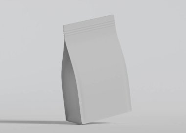 Model koleksiyonu için Kese Paketi Gri bg üzerinde beyaz renk 3B Renk Çizim illüstrasyonuName