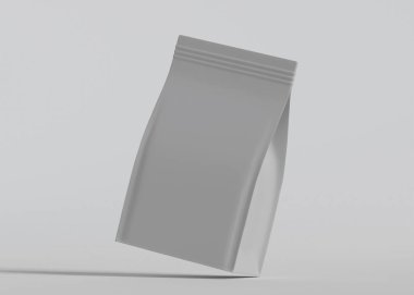 Model koleksiyonu için Kese Paketi Gri bg üzerinde beyaz renk 3B Renk Çizim illüstrasyonuName