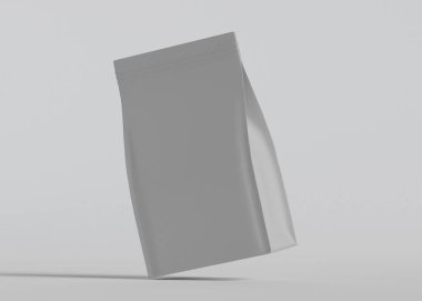 Model koleksiyonu için Kese Paketi Gri bg üzerinde beyaz renk 3B Renk Çizim illüstrasyonuName