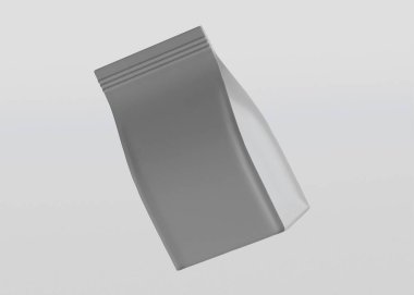 Model koleksiyonu için Kese Paketi Gri bg üzerinde beyaz renk 3B Renk Çizim illüstrasyonuName