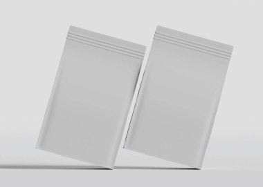 Model koleksiyonu için Kese Paketi Gri bg üzerinde beyaz renk 3B Renk Çizim illüstrasyonuName