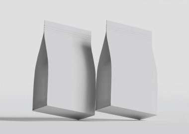 Model koleksiyonu için Kese Paketi Gri bg üzerinde beyaz renk 3B Renk Çizim illüstrasyonuName