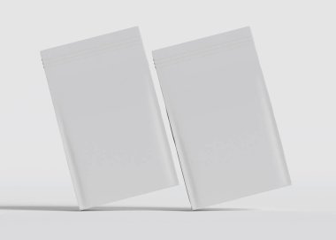 Model koleksiyonu için Kese Paketi Gri bg üzerinde beyaz renk 3B Renk Çizim illüstrasyonuName