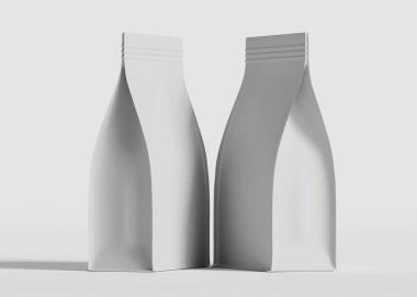 Model koleksiyonu için Kese Paketi Gri bg üzerinde beyaz renk 3B Renk Çizim illüstrasyonuName