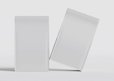 Model koleksiyonu için Kese Paketi Gri bg üzerinde beyaz renk 3B Renk Çizim illüstrasyonuName