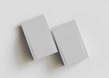 Model koleksiyonu için Kese Paketi Gri bg üzerinde beyaz renk 3B Renk Çizim illüstrasyonuName