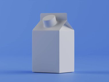 Süt ambalajlama beyaz renk 3B Renk illüstrasyonu