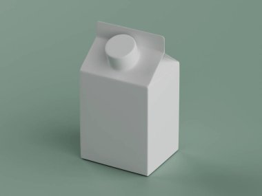 Süt ambalajlama beyaz renk 3B Renk illüstrasyonu