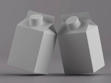 Süt ambalajlama beyaz renk 3B Renk illüstrasyonu