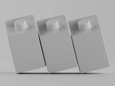 Süt ambalajlama beyaz renk 3B Renk illüstrasyonu