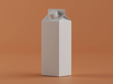 Süt ambalajlama beyaz renk 3B Renk illüstrasyonu