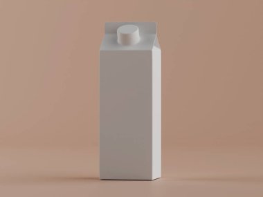 Süt ambalajlama beyaz renk 3B Renk illüstrasyonu