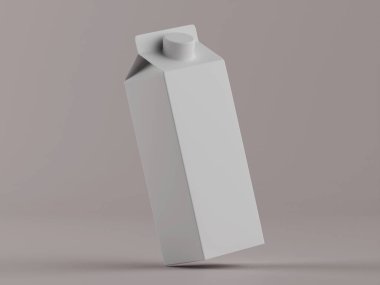 Süt ambalajlama beyaz renk 3B Renk illüstrasyonu