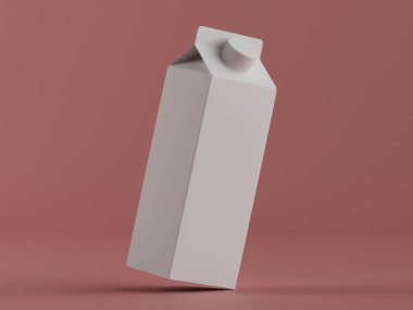 Süt ambalajlama beyaz renk 3B Renk illüstrasyonu