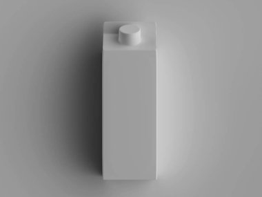 Süt ambalajlama beyaz renk 3B Renk illüstrasyonu