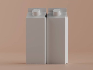 Süt ambalajlama beyaz renk 3B Renk illüstrasyonu