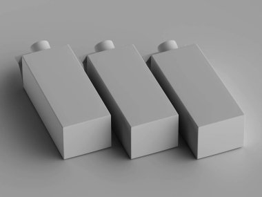 Süt ambalajlama beyaz renk 3B Renk illüstrasyonu