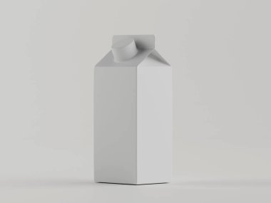 Modelleme koleksiyonu için süt paketleme beyaz rengi 3B Renk çizimi